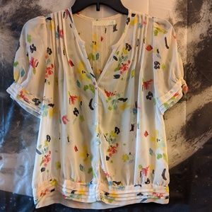 Pins and Needles Sheer Blouse Brushstroke Floral